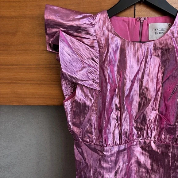 NWT HYACINTH HOUSE Pink Plisse Coolidge Mini Dress, Size XS - Picture 9 of 16